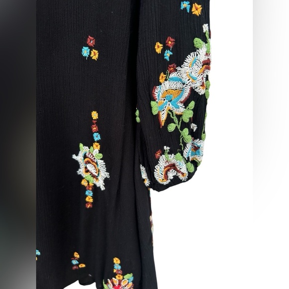 Free People Oxford Dress SMALL Embroidered Cottagecore Boho WhimsyGoth Lagenlook - Picture 15 of 16